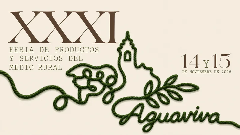 Un hilo une el paisaje, el campo y la ganadería para anunciar la Feria de Aguaviva